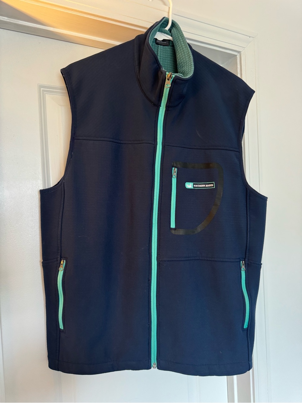 Southern Marsh Men's Navy Vest with Teal Trim